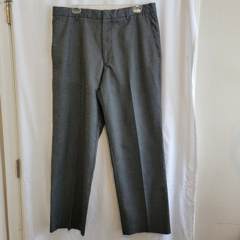 Banana Republic Men's Flat Front Brown Checked Pants 38x32